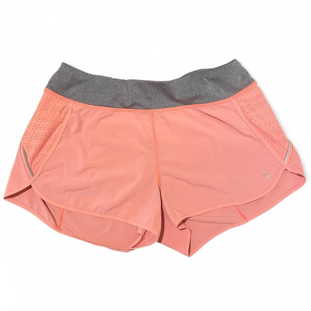 Athleta Coral Athletic Shorts with Gray Waistband
